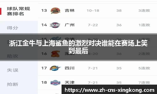 浙江金牛与上海鲨鱼的激烈对决谁能在赛场上笑到最后